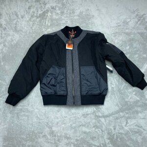 Bass Outdoor Hero Bomber Jacket Medium Black Mix Media Design c004